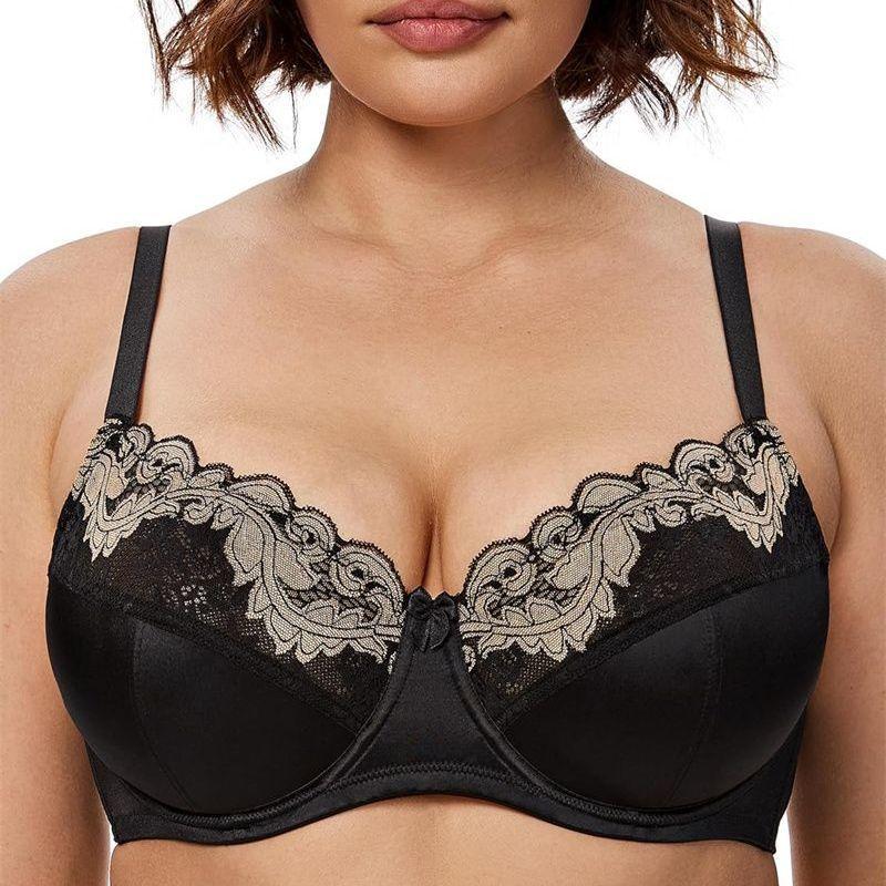 Ultra-dünner Cup Molliges Mädchen Spitzenkante Sexy Übergröße Unterwäsche Push-up Anti-Erschlaffungs-BH Seidiger Bequemer BH