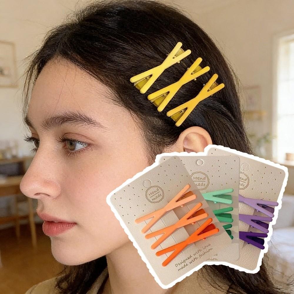 3Pc/Set Gradient Color Hair Clips Geometry Bang Clip Fashion Hair Accessories for Women Girls