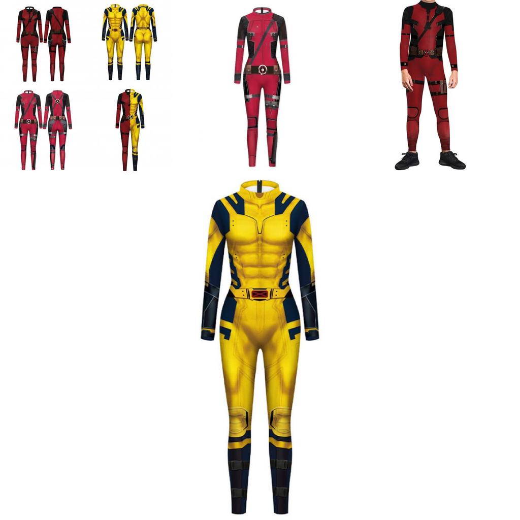 Marvel Deadpool And Wolverine Jumpsuit For Adults For Halloween Cosplay Events