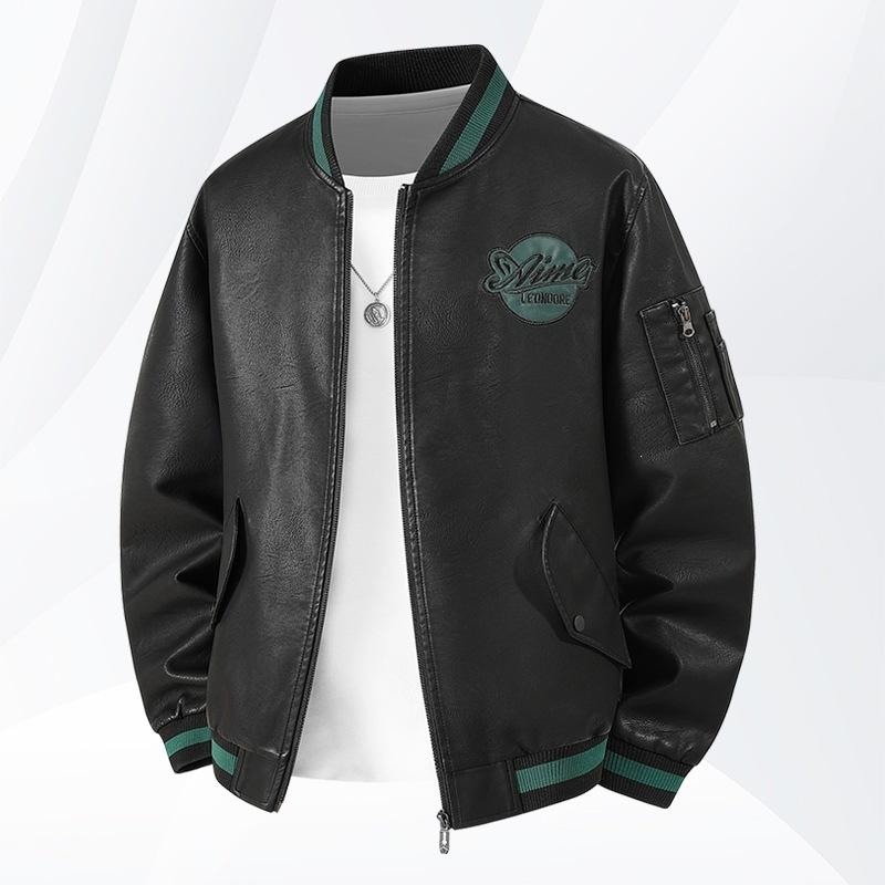 New autumn men's leather jacket large size leather jacket high sense American high street leather jacket men's jackets