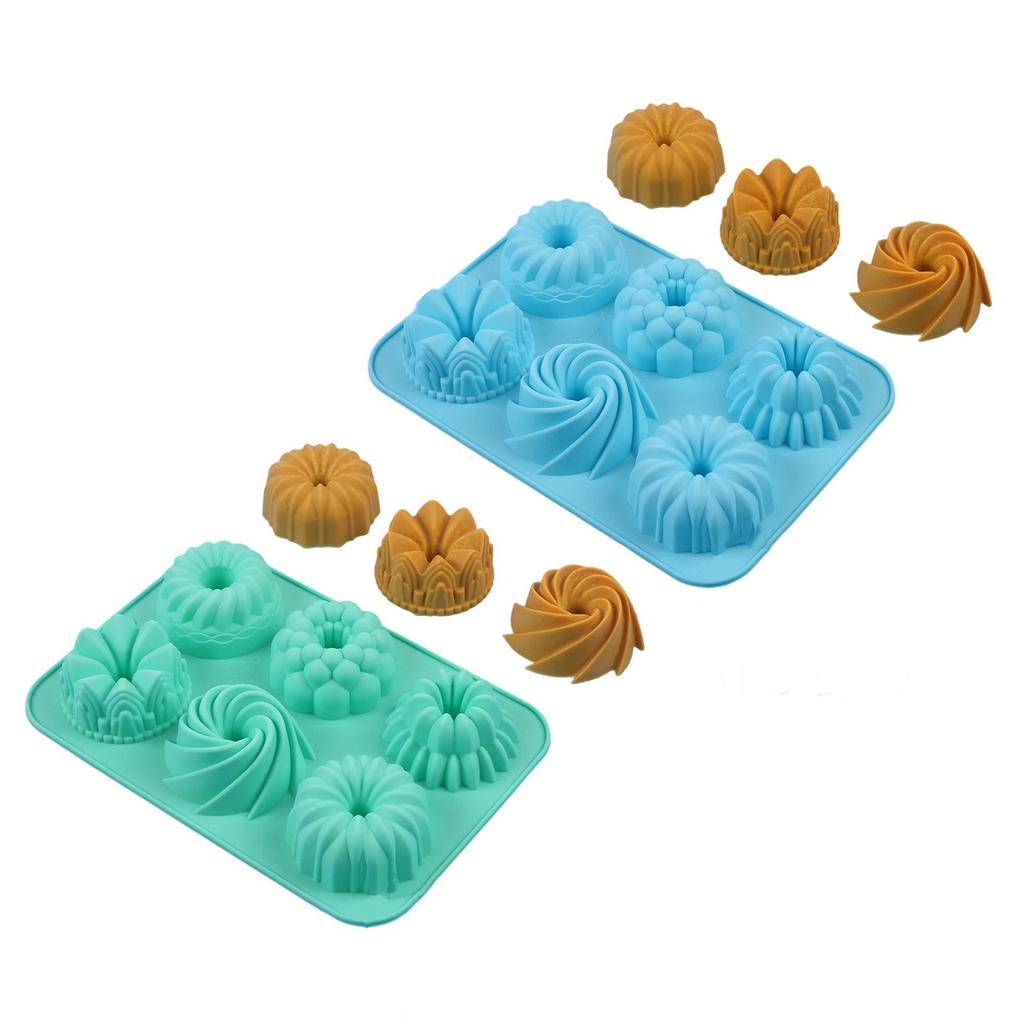 Miniature Silicone Bundts Cake Mould Nonstick Baking Tool for Cookie Cakes Pastries Easy to Clean Bakeware