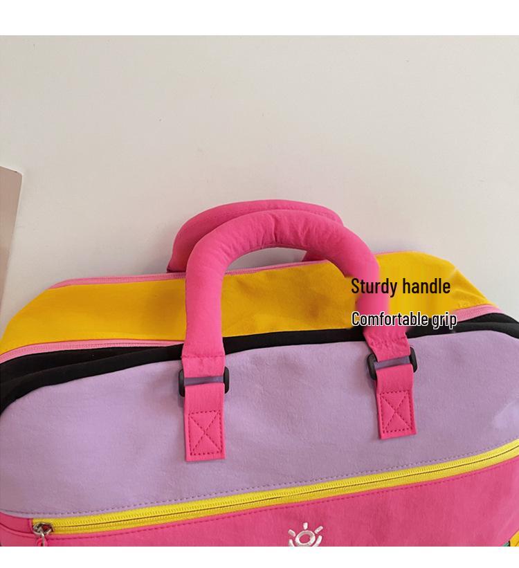 Women's High-End Color Block Fitness and Travel Bag - Large Capacity, Handheld, Perfect for Commutes and Business Trips