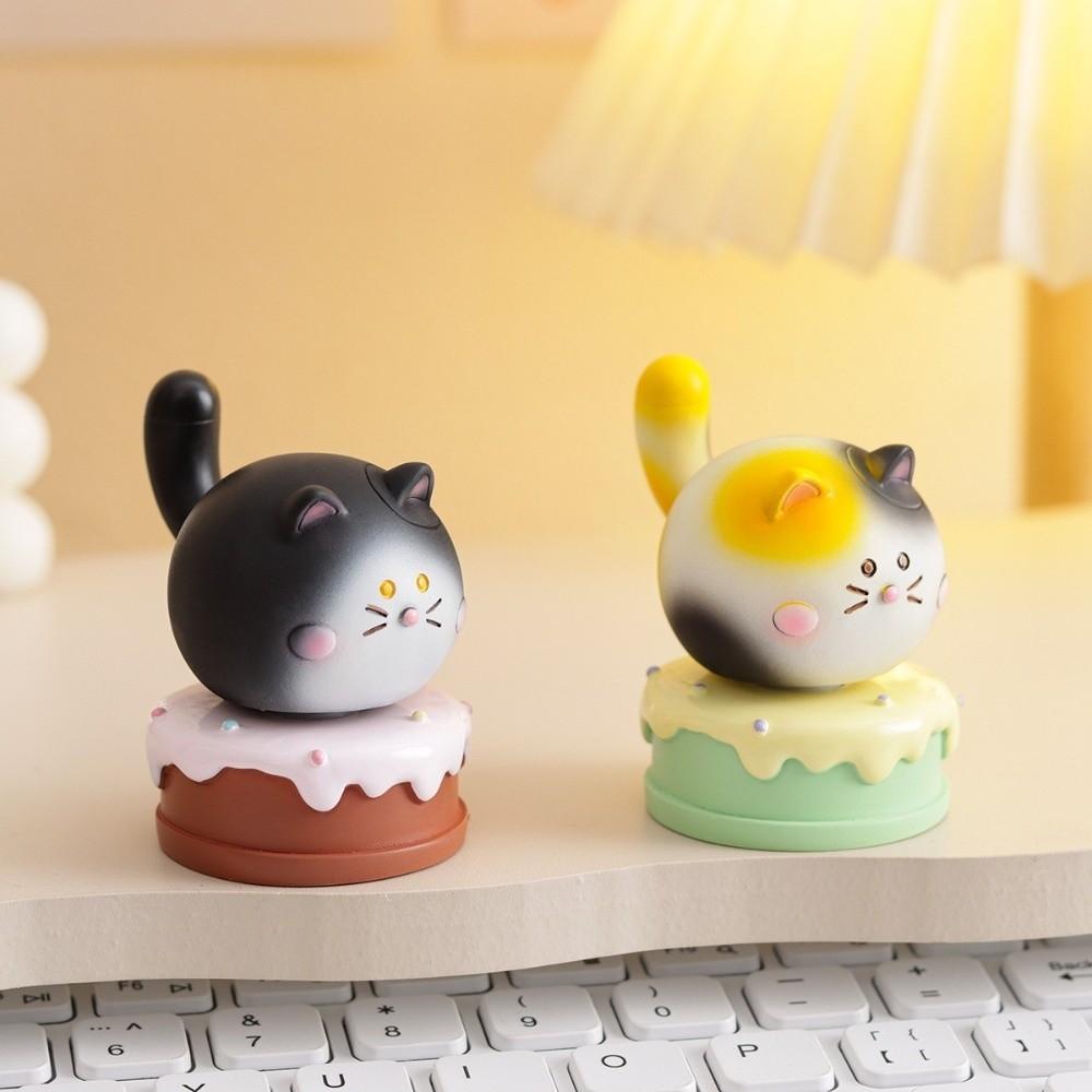 Exquisite Kitty Rotating Figurine Multicolor Table Ornament Cute Siamese Cat Statue  Car Ornaments