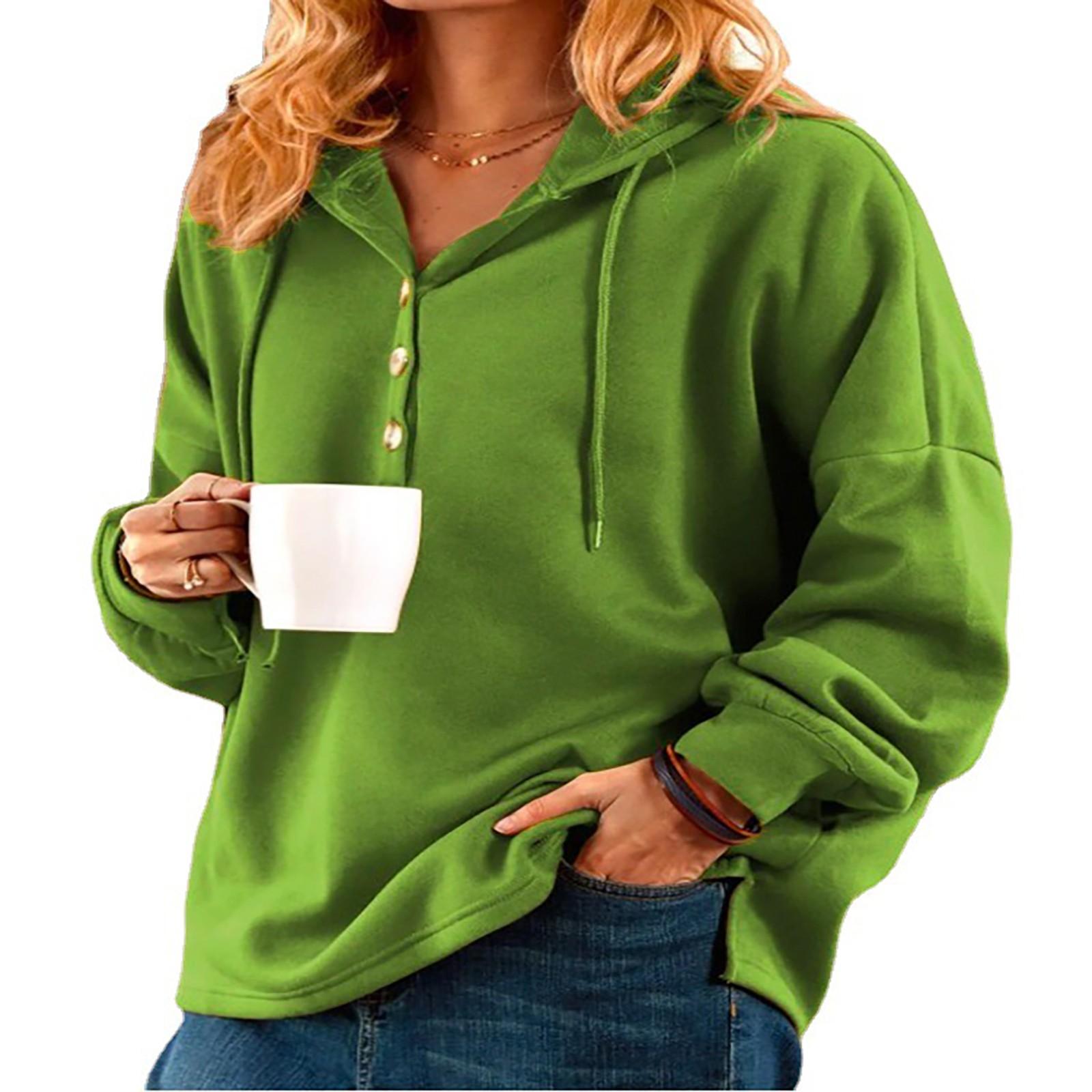 

Осенне-зимняя женская однотонная толстовка с капюшоном на пуговицах и шнурке XXXXXL