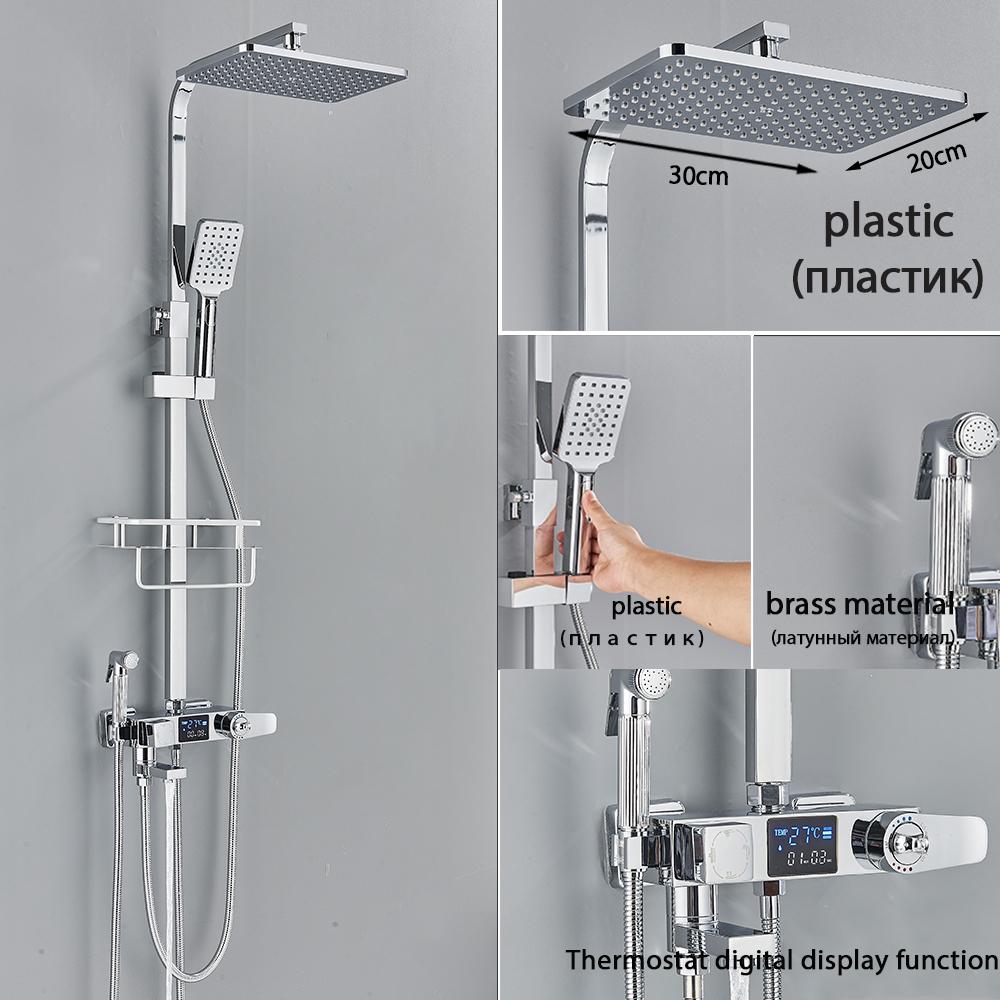 Thermostatic Digital Display Shower Faucet Set Shower Mxer Crane Shower Bath Faucet Bathtub Shower Mixer Taps Bidet Faucet