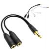 Dual Female Audio Cable Y Splitter Cable 3.5 Mm 1 Male To 2 For Earphone Headset Headphone Mp3 Mp4 Stereo Plug Adapter Jack