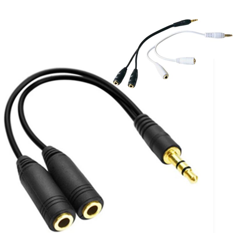 Dual Female Audio Cable Y Splitter Cable 3.5 Mm 1 Male To 2 For Earphone Headset Headphone Mp3 Mp4 Stereo Plug Adapter Jack
