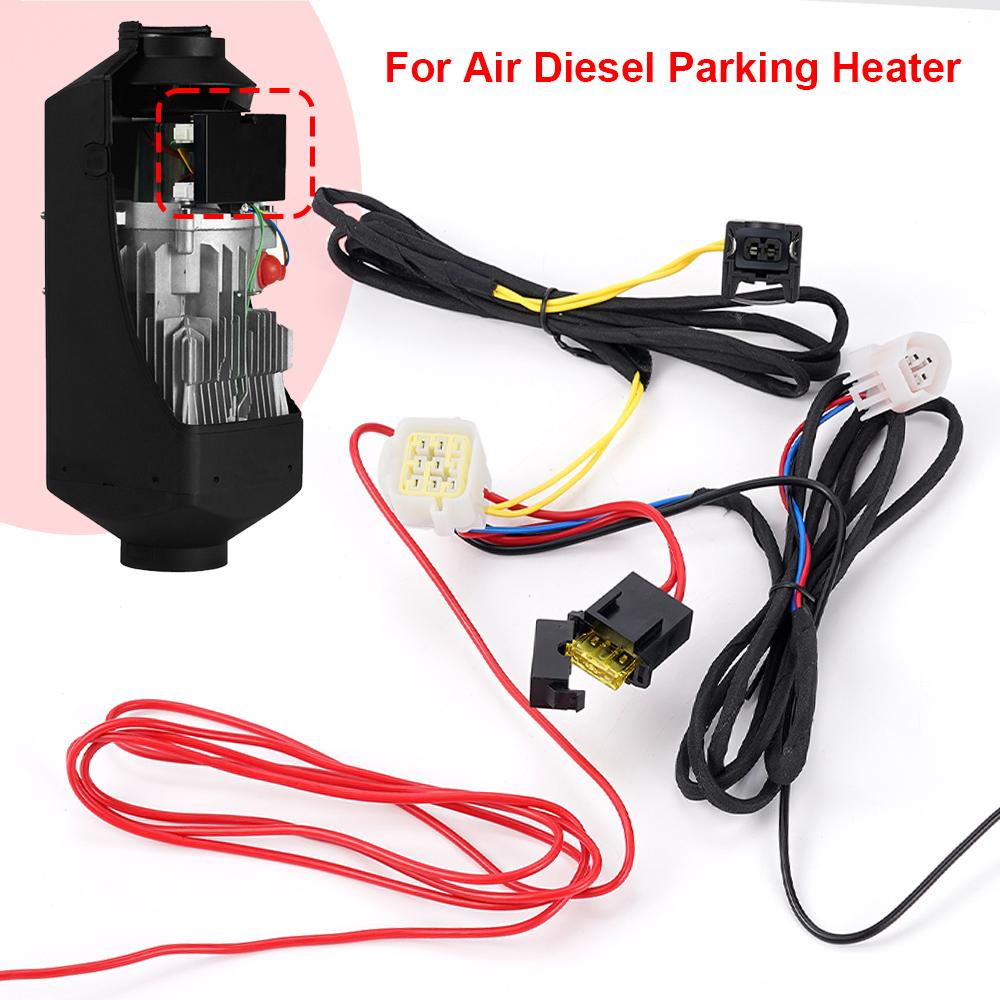 12V24V Universal Black Plug Parking Heater Accessory Wiring Harness Connect The Main Board Switch Oil Pumpstart Power Supply