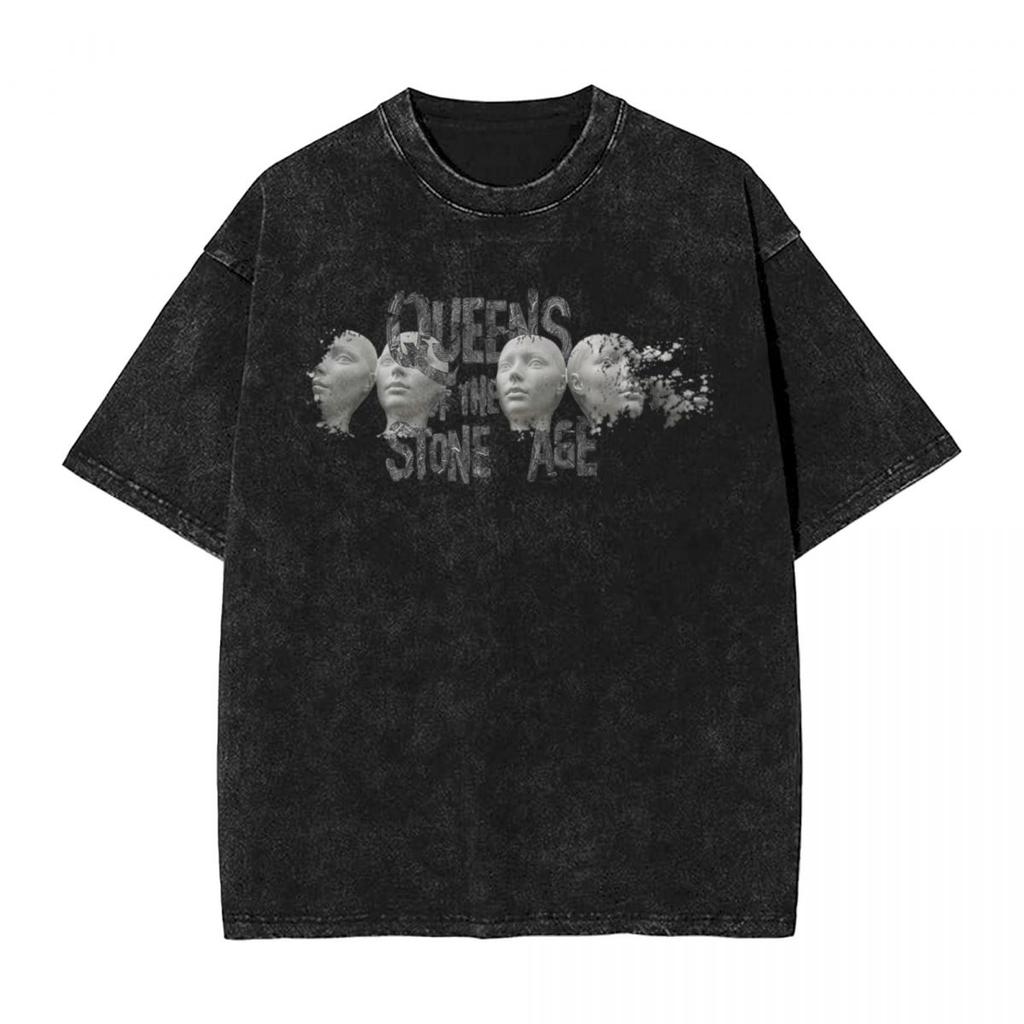 Vintage gewaschenes T-Shirt Kyuss Queens Of The Stone Age Einfache T-Shirts Beliebtes T-Shirt für Männer Sommer Y2k Retro Freizeitkleidung