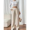 Pantaloni Eleganti da Donna a Vita Alta con Gamba Larga Comodi Casual o da Ufficio, Pantaloni dalla Vestibilità Rilassata