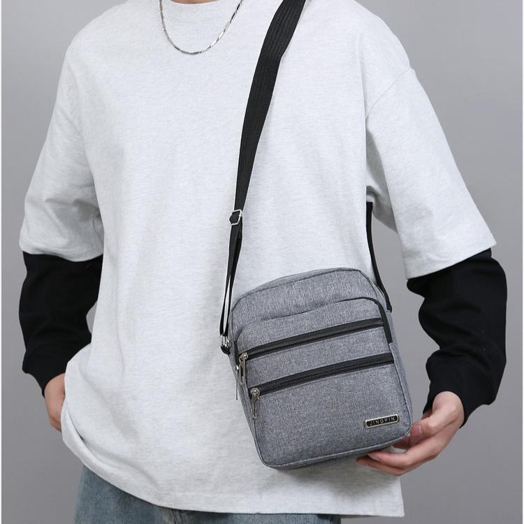Men's Shoulder Bag Business Leisure Large Capacity Portable Handbag Zipper Multi Layer Waterproof Summer Male's Crossbody Bags