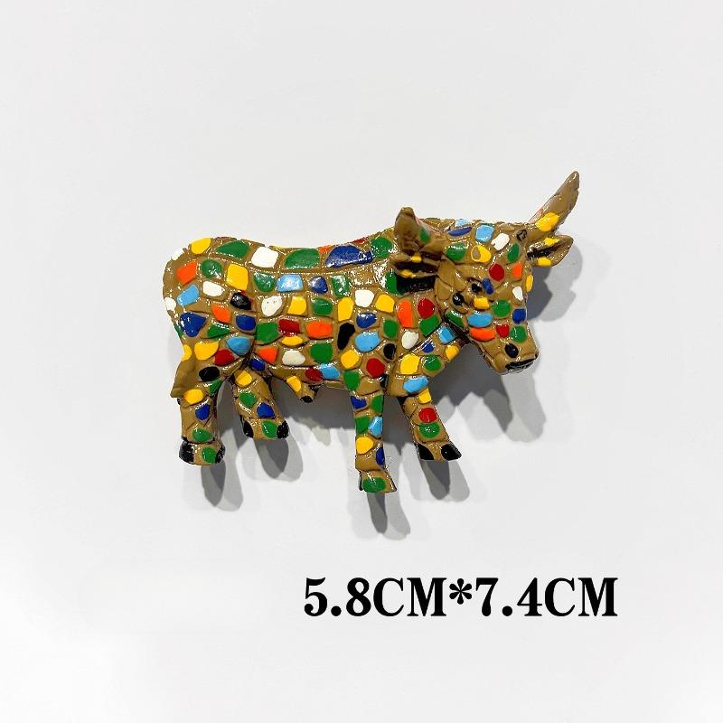Spain Fridge Stickers Barcelona Travel Souvenirs Bullfight Mosaic Lizard Santiago De Compostela Fridge Magnets Birthday Gifts