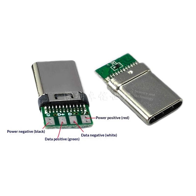 1 Set Electric Terminals Welding Diy Accessories Type C Usb 3.1 3A Fast Charging Usb Connectors Type C Connector Male Plug