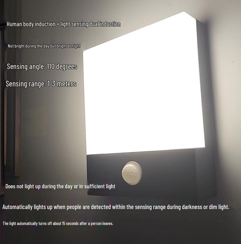 LED Waterproof Outdoor Wall Lamp with Motion Sensor for Courtyard, Gate Posts, Villas, Hotels, Corridors, and Hallways.