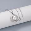 New Elegant Zircon Snowflake Freshwater Pearl Pendant Necklace
