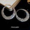 European and American Luxury Irregular Silver Needle Earrings with Rhinestone Inlay