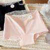 10A Antibacterial Girls' Pure Cotton Mid-Waist Boxer Briefs with Bowknot