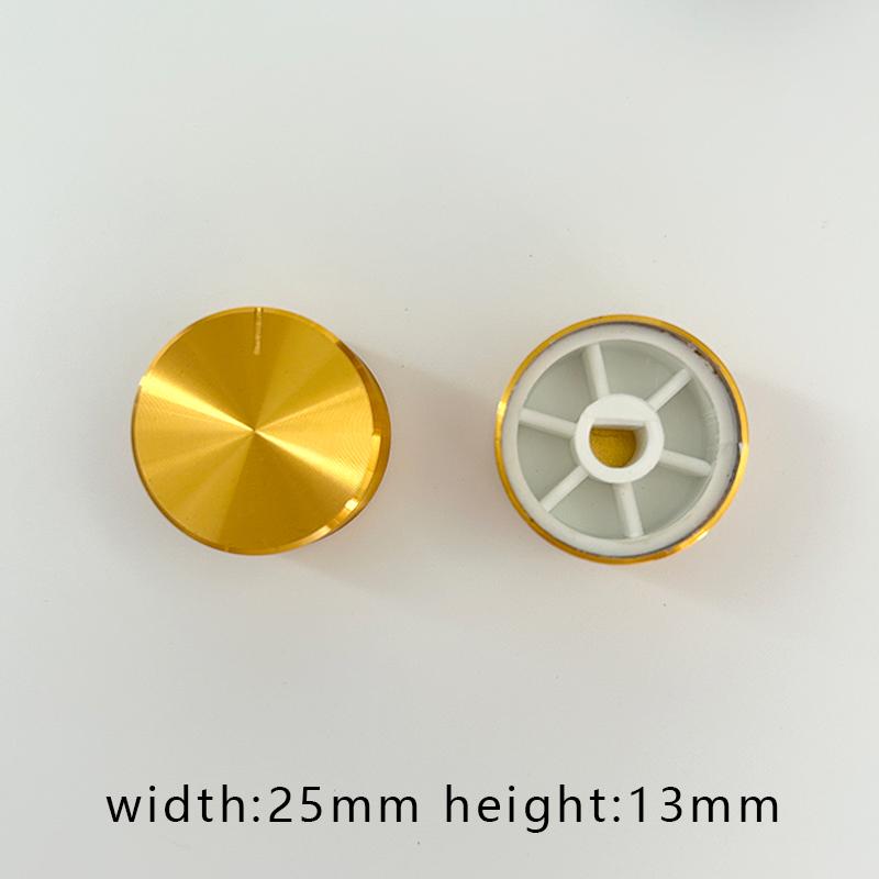 2PCS 6MM Potentiometer Knobs Caps Aluminum Alloy Knob Cap Volume Adjustment Knob Flower Shaft Hole Black Silver Gold