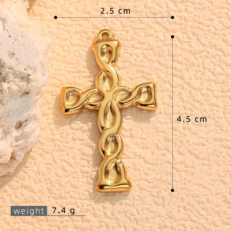 European & American Fashion Stainless Steel Cross Pendant Clavicle Chain - Non-Fading Women's Light Luxury Sweater Accessory