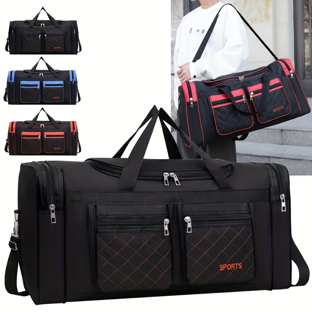Foldable Travel Bag, Multi Pocket Sports Duffle Bag, Lightweight Foldable Luggage Handbag For Outdoor Sports, Travel And Daily Storage