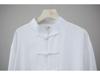 Men's Ethnic Long Sleeve Cotton Linen Robe with Stand Collar and Frog Buttons