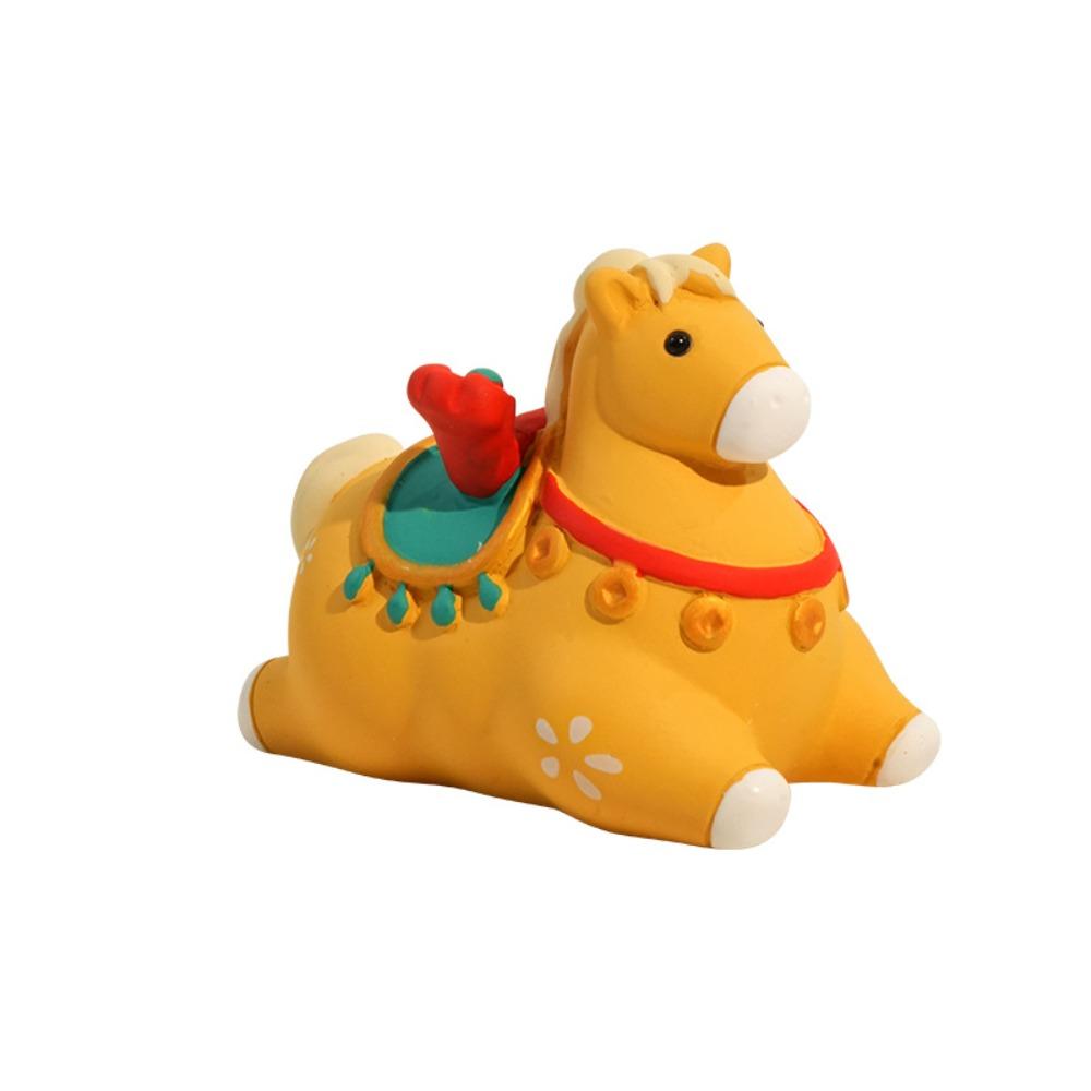 

Kawaii Cute Pony Ornament Horse Mascot Resin Zodiac Horse Figurines Desktop Ornament New Year Gift Horse Year Dolls