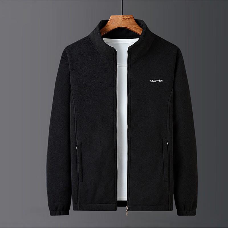 ROMON Men's Fleece Stand-Collar Casual Jacket