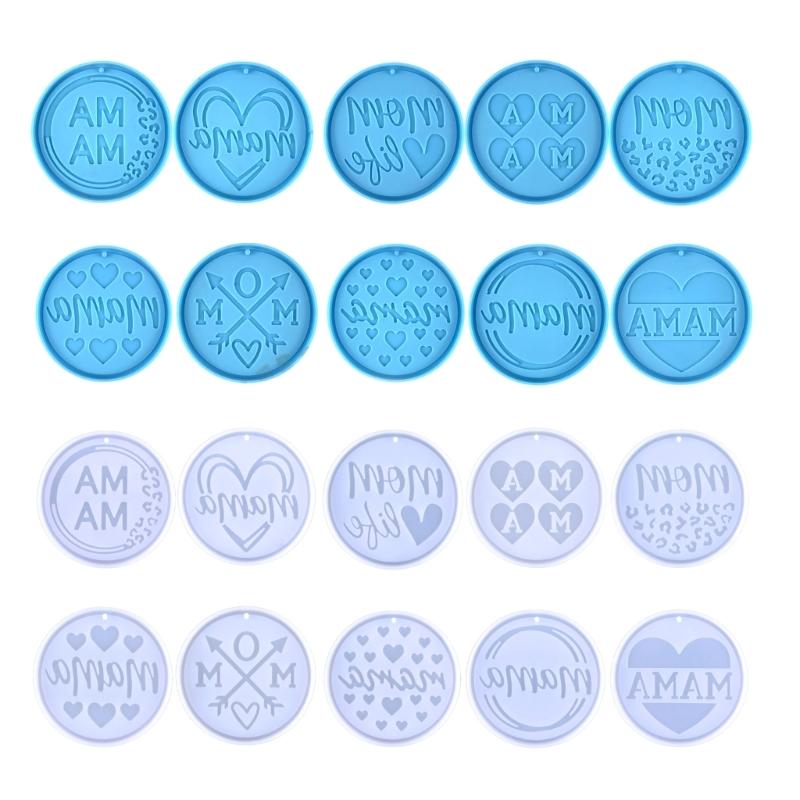 Round-shape Ornaments Resin Casting Silicone Mold Woman Keychain Decorative Pendant Jewelry Mold for DIY Crafts