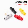 Rainbow Pig MOC Particles 32034 42134 Axle Pin Connector Angled #2 180° High-Tech Building Blocks DIY Parts Classic Kids Toys