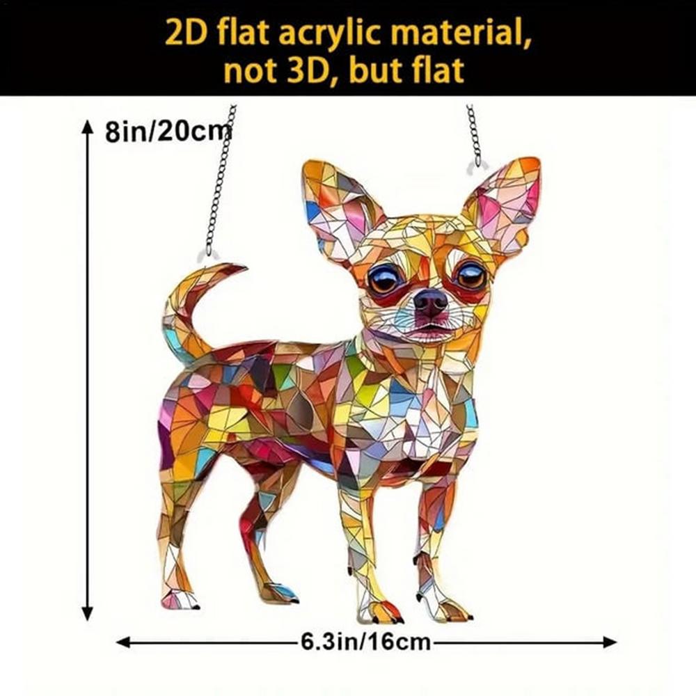 Hundskylt Solfångare Väggskylt 2D Akryl Fönsterhängare för Hem Rum Trädgård Djurprydnad