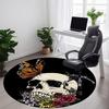 1pc Skull Butterfly Flowers Carpet, Round Non Slip Durable Large Size Office Carpet, Suitable for Office