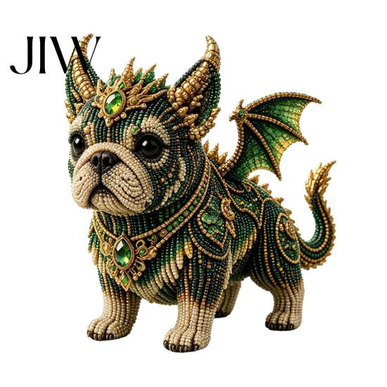 Beading Animal Decoration Mythical French Bulldog DIY Bead Kit, 3D Beaded Art Crafts Kit Handmade Decoration, Gift for Craft Lovers Set F