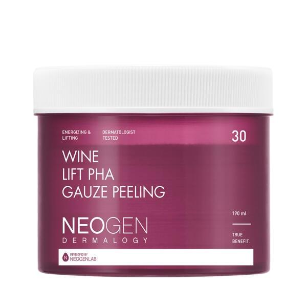 

NEOGEN DERMALOGY Wine Lift PHA Gauze Peeling Pad Firming & Resurfacing Exfoliator 190ml (30 Pads)