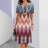 Vacation Short Sleeve T-Shirt Dress Women 3D Print Loose Plus Size Beach Dresses