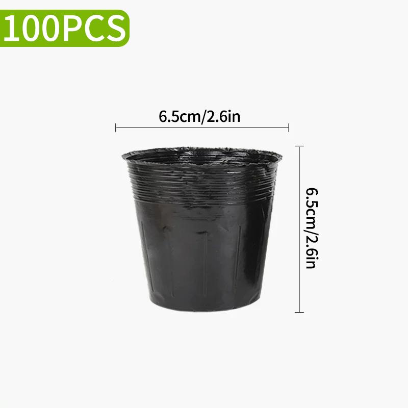50/100pcs Black Seedling Nursery Pots Planting Pot Black Grow Bag Transplant Breathable Cup Vegetable Container Nursery Cup