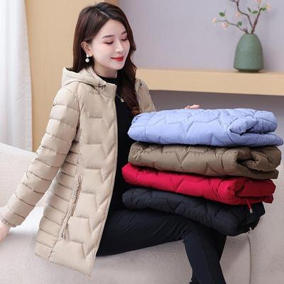 Women's Slim Fit Mid-Length Down Cotton Jacket - 2025 Winter Style, Lightweight, Thickened for Warmth, Plus Size Available.