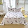 3 Piece White Floral Printed Bed Sheet Set With Pillowcases Vintage Rose Bedroom Bedding Elegant Home Decor