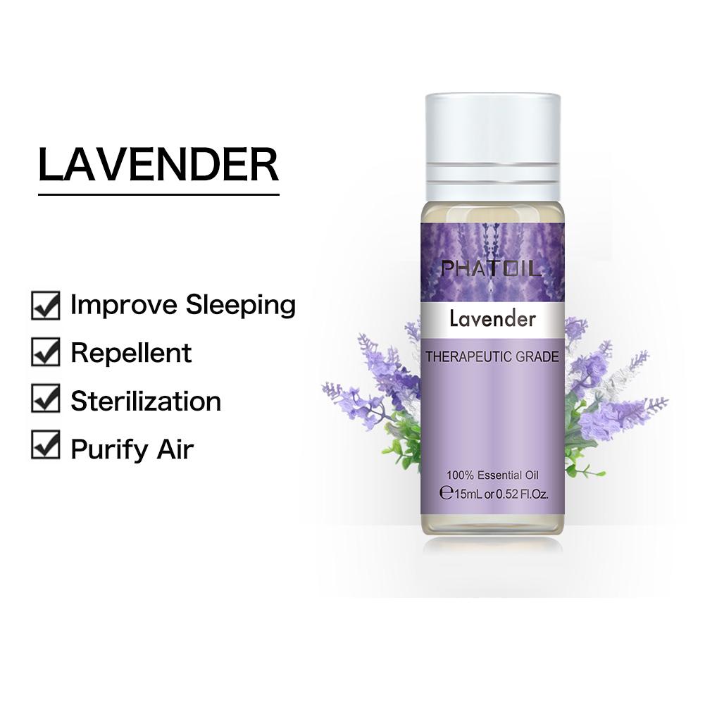 PHATOIL Uleiuri esențiale de lavandă pentru Difuzoare de aromoterapie Umidificatoare Spa Îngrijire corporală Îmbunătățește somnul Lumânare DIY 5ml/10ml/15ml/30ml/100ml