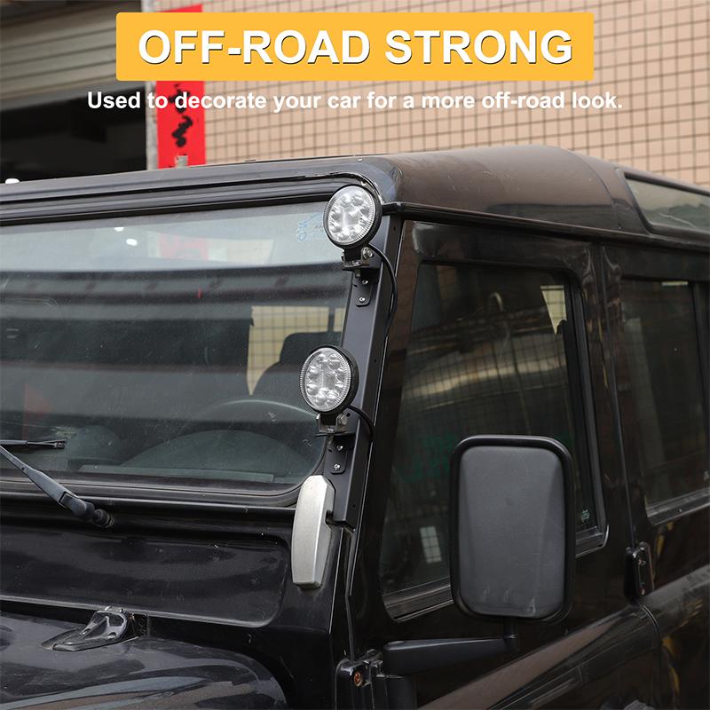 For Land Rover Defender 2004-2018 Carbon Steel Car A-pillar Spotlight Bracket Engine Hood Searchlight Bracket Car Modification