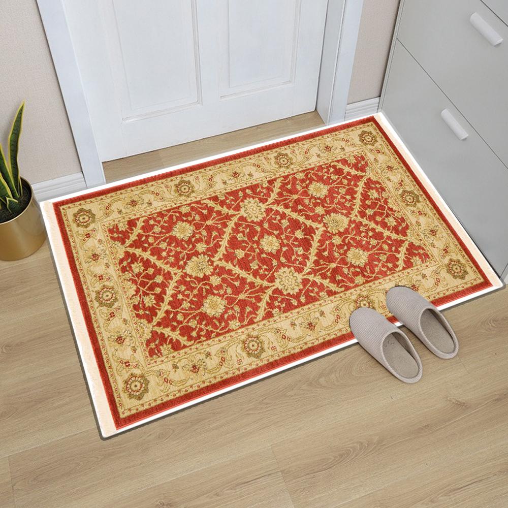 Vintage Oriental Traditional Rug Carpet Moroccan Turkish Style Doormat Carpets Anti-Slip Bohemian Bath Kitchen Garden Small Mat