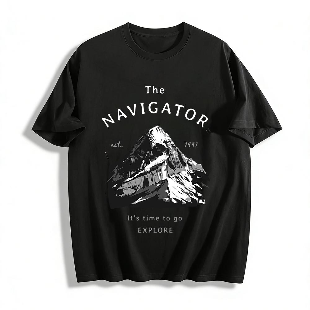 Est 1991 Mountain Graphic Tee It s Time To Go Explore Outdoor Top Pure cotton T-shirt XXS