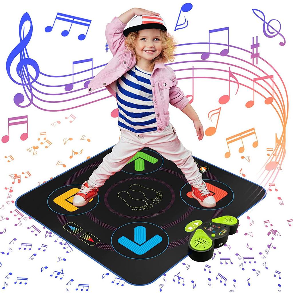 Kids Dance Mat, Girls Dance Pad, Anti-Slip Dance Playmat with 4 Fun Games, 8 Built-in Music & AUX for Kids Ages 3 4 5 6 7 8 9 10+ Year Old