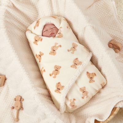 Vinter Babyfilt Fleece Varm Täcke för Nyfödd Sängkläder Baby Sovpåse Wrap Flanell Lamm Mjuk Baby Vagnfilt Manta Bebe