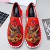 Embroidery Breathable Shoes Canvas Mens Casual Shoes
