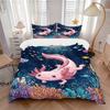 Underwater Axolotl Adventure Print 3Pcs Bedding Setduvet Cover With 2 Bedropillowcase Home Birthday Gift
