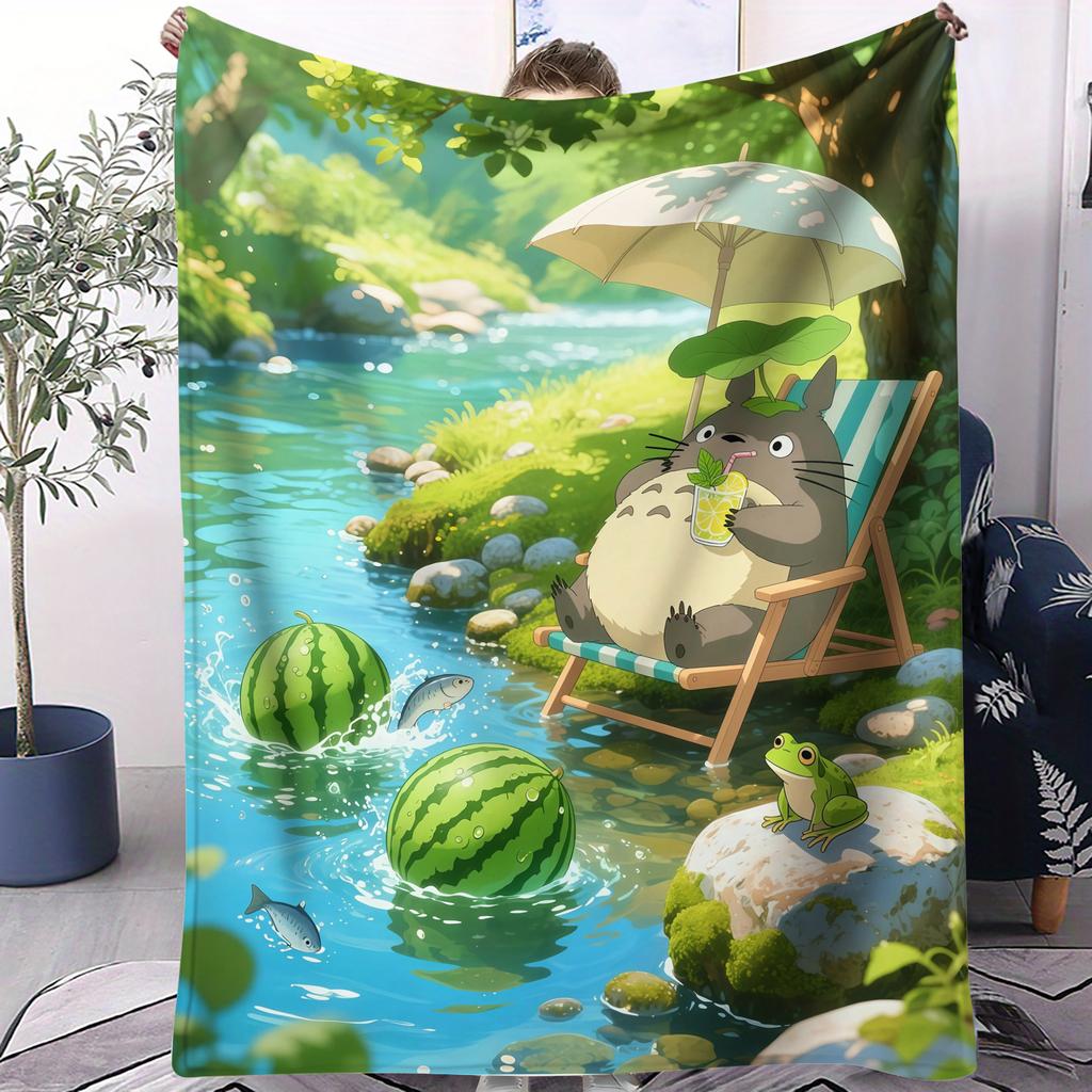 1PC Japan Classic Cartoon Anime Blanket For Office Travel Comfort Leisure Camp Travel Multifunctional Universal Blanket Fan Gift