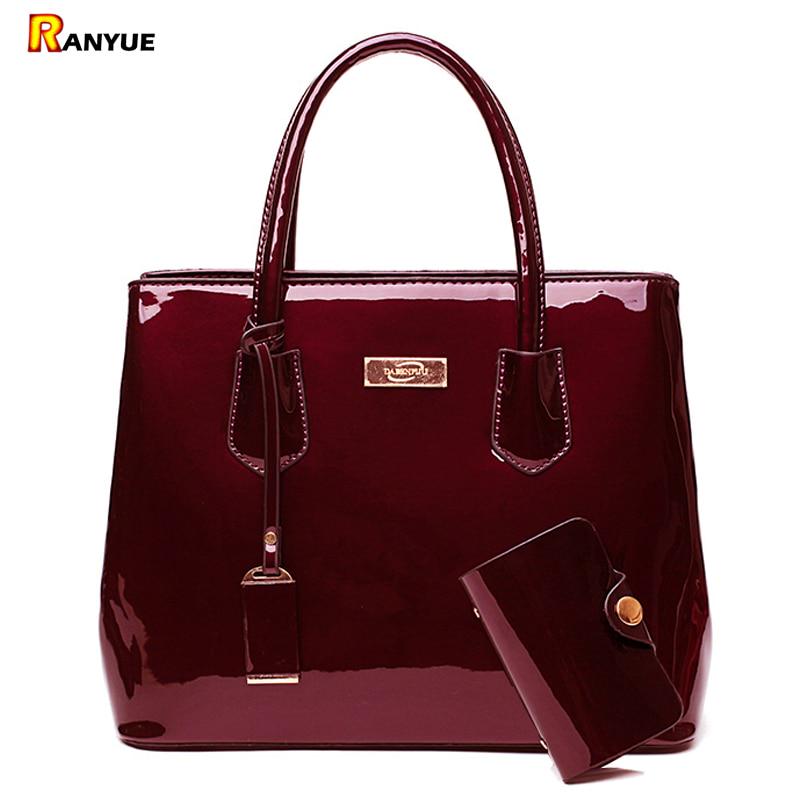 Buy 2020 new years2 in 1Women Leather bags Mirror Shoulder Bags+ card ...