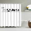 Cute Puppy Cat Cartoon Shower Curtain Waterproof Polyester Fabric With Hooks Washable Bathroom Decor Partition