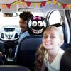Playful Cartoon Eye Car Headrest Cover Cartoon Bows Design Strong Polyester Decorations Universal Auto Accessories