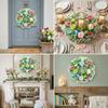 Plastic Easter Decoration Wreath Simulated Plant Lifelike Easter Egg Wreath Faux Flowers Handmade Spring Floral Wreath